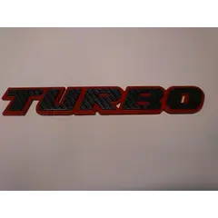 Αυτοκόλλητο  TURBO  κόκκινο - carbon