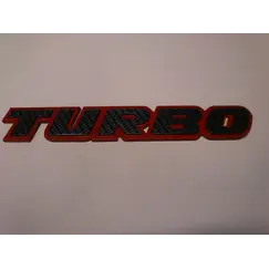Αυτοκόλλητο  TURBO  κόκκινο - carbon