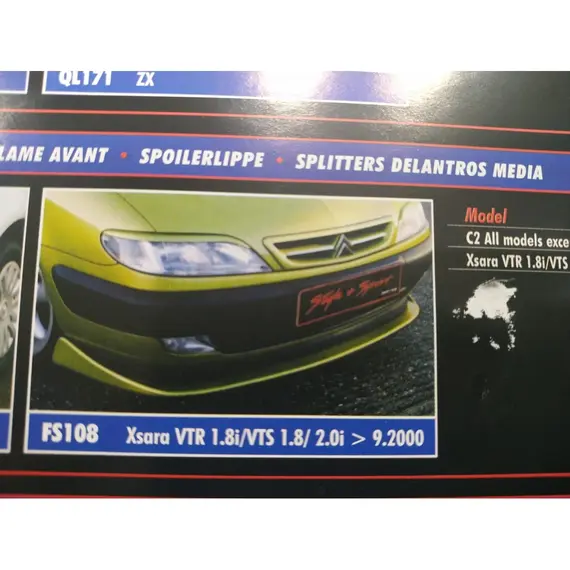 Εμπρος σποιλερ προφυλακτηρα πλαστικο DTM CITROEN XSARA 1997-2000 RGM